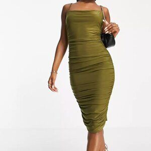 Femme Luxe ASOS ruched bodycon dress